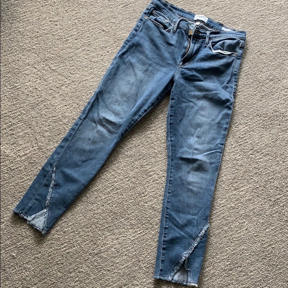 FRAME denim with frayed ankle detail